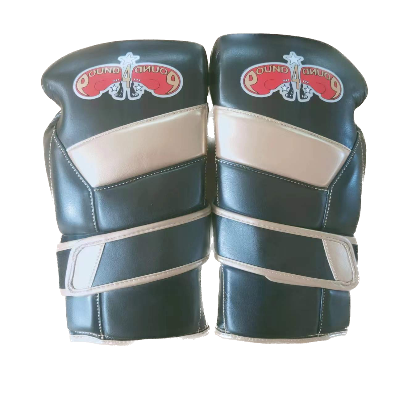 16oz Leather Sparring Gloves - Black+Gold