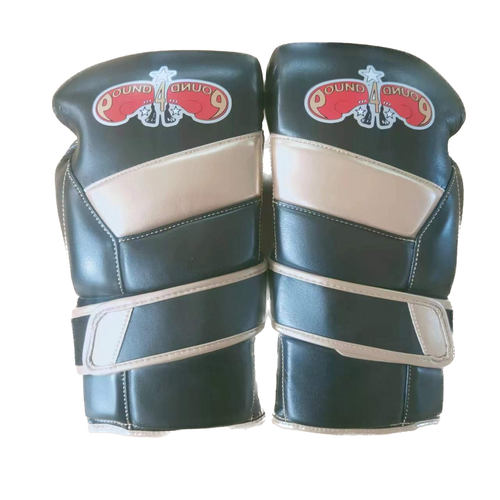 16oz Leather Sparring Gloves - Black+Gold