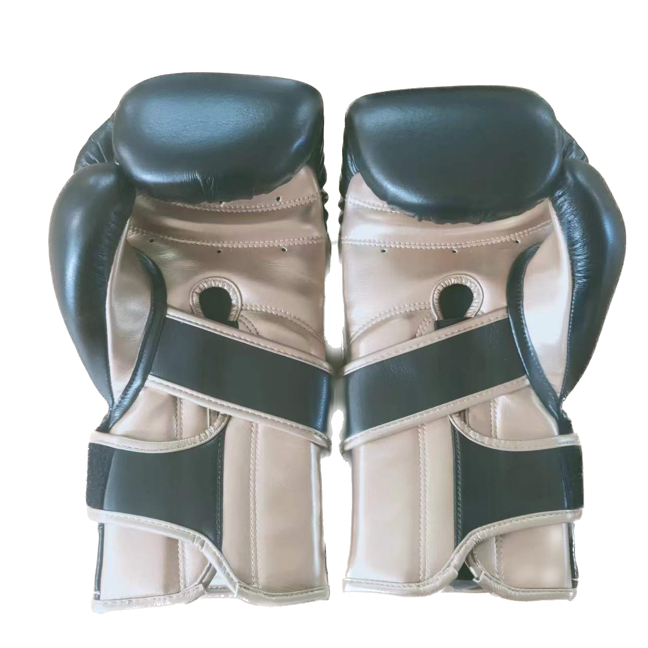 16oz Leather Sparring Gloves - Black+Gold